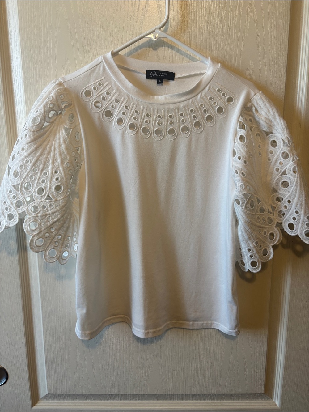 White Eyelet Cottagecore Short Sleeve Tee